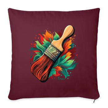 Pinceaux pour peintres - Housse de coussin décorative 45 x 45 cm - bordeaux - Devant