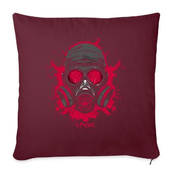 Masque à gaz rouge - Housse de coussin décorative 45 x 45 cm - bordeaux - Devant