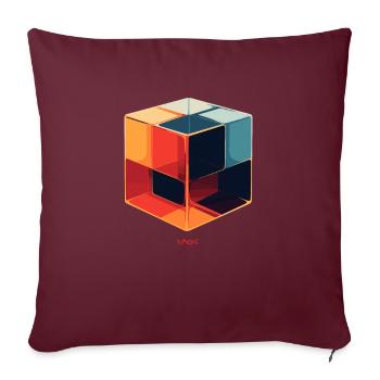 Un cube de verre - Housse de coussin décorative 45 x 45 cm - bordeaux - Devant