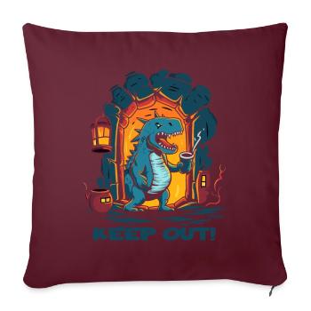 Lustiger Kerker-Drache: Zutritt verboten - Sofakissenbezug 45 x 45 cm - Burgunderrot - Vorne