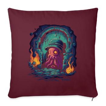 Pieuvre détective du donjon des ténèbres profondes - Housse de coussin décorative 45 x 45 cm - bordeaux - Devant