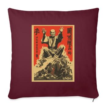 Parodie d’affiche de film d’action japonais : Shaolin Zen - Housse de coussin décorative 45 x 45 cm - bordeaux - Devant