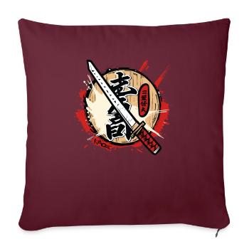 Épée de dessin animé de samouraï japonais asiatique - Housse de coussin décorative 45 x 45 cm - bordeaux - Devant