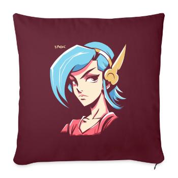 Des ailes fraîches et une fille d’anime calme - Housse de coussin décorative 45 x 45 cm - bordeaux - Devant