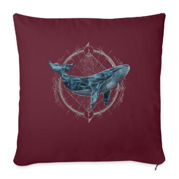Wal polygon Meer Taucher Tierschutz Geschenk - Sofakissenbezug 45 x 45 cm - Burgunderrot - Vorne