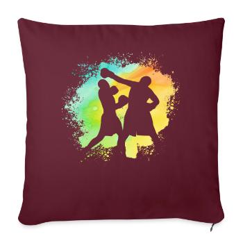 Boxer Retro Boxen - Sofakissenbezug 45 x 45 cm - Burgunderrot - Vorne