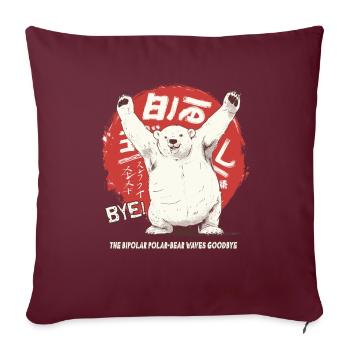 L’ours polaire bipolaire fait ses adieux à l’ours polaire - Housse de coussin décorative 45 x 45 cm - bordeaux - Devant