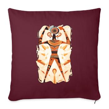 Culture ancienne : peintures rupestres - Housse de coussin décorative 45 x 45 cm - bordeaux - Devant