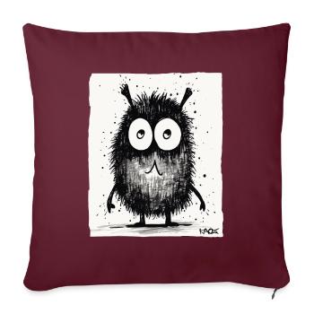 Lustiges kleines Monster - Sofakissenbezug 45 x 45 cm - Burgunderrot - Vorne