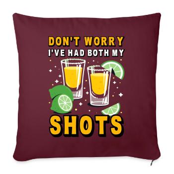 Ne vous inquiétez pas, j’ai eu mes deux injections - Housse de coussin décorative 45 x 45 cm - bordeaux - Devant
