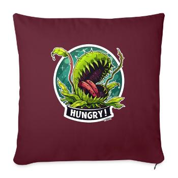 Fleischfressende Pflanze: Immer hungrig - Sofakissenbezug 45 x 45 cm - Burgunderrot - Vorne