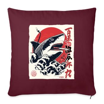 Cool fumer le requin japonais - Housse de coussin décorative 45 x 45 cm - bordeaux - Devant