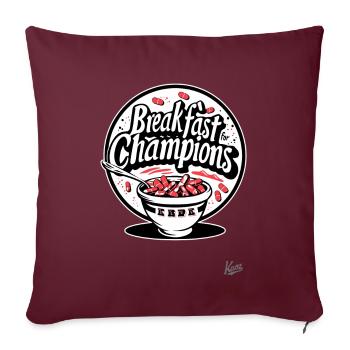 Schüssel voll Pillen: Frühstück der Champions - Sofakissenbezug 45 x 45 cm - Burgunderrot - Vorne