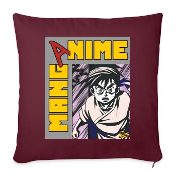 Manga Anime Otaku : La vengeance est douce - Housse de coussin décorative 45 x 45 cm - bordeaux - Devant