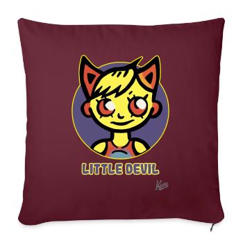Kleiner Teufel oder kleine Teufelin - Sofakissenbezug 45 x 45 cm - Burgunderrot - Vorne