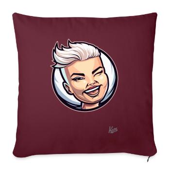 Chat porte-bonheur à poil court : Femme, fraîche et effrontée ! - Housse de coussin décorative 45 x 45 cm - bordeaux - Devant