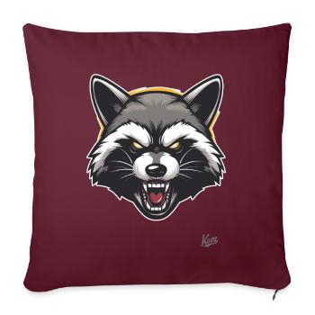 Randy Rakete: Der freche Waschbär - Sofakissenbezug 45 x 45 cm - Burgunderrot - Vorne