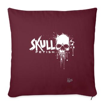 Fétichisme du crâne : Crânes avec style - Housse de coussin décorative 45 x 45 cm - bordeaux - Devant