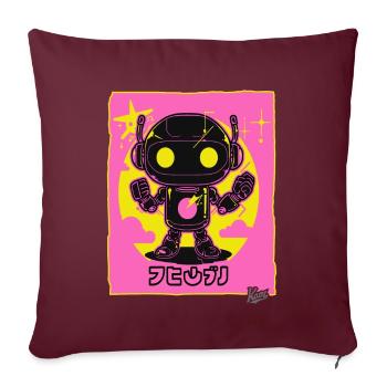 Super robot japonais : super disco funk - Housse de coussin décorative 45 x 45 cm - bordeaux - Devant