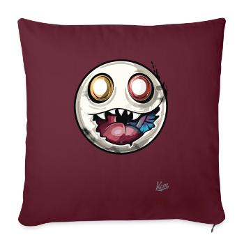 Créature d’horreur drôle et maléfique - Housse de coussin décorative 45 x 45 cm - bordeaux - Devant