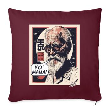 Mashup japonais La psychologie de Freud Votre maman - Housse de coussin décorative 45 x 45 cm - bordeaux - Devant