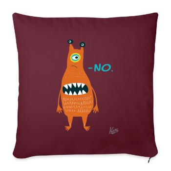 langweilig, nein, cooles lustiges Monster - Sofakissenbezug 45 x 45 cm - Burgunderrot - Vorne