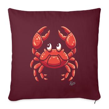 crabe de dessin animé drôle - Housse de coussin décorative 45 x 45 cm - bordeaux - Devant