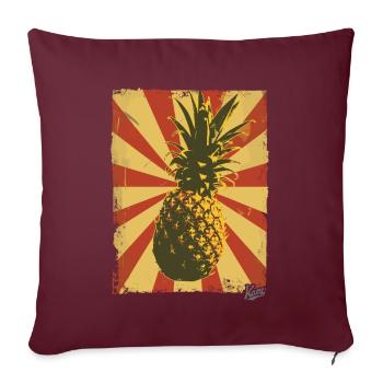 Ananas de style propagande - Housse de coussin décorative 45 x 45 cm - bordeaux - Devant