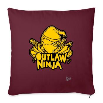 Ninja hors-la-loi jaune - Housse de coussin décorative 45 x 45 cm - bordeaux - Devant