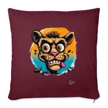 L’Afrique et le drôle de danger des grands félins - Housse de coussin décorative 45 x 45 cm - bordeaux - Devant