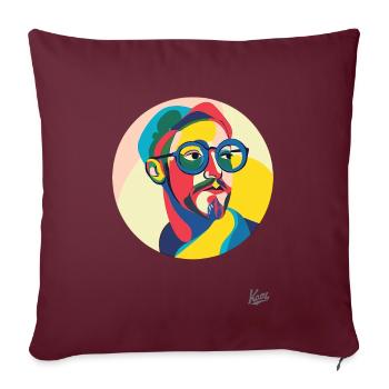 L’art contemporain d’un homme moderne - Housse de coussin décorative 45 x 45 cm - bordeaux - Devant