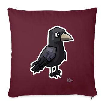Étrange corbeau noir - Housse de coussin décorative 45 x 45 cm - bordeaux - Devant