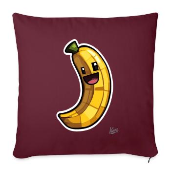 Lustige Pixel-Banane - Sofakissenbezug 45 x 45 cm - Burgunderrot - Vorne