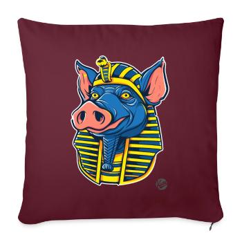 Pharaon Cochon - Housse de coussin décorative 45 x 45 cm - bordeaux - Devant