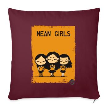 Filles méchantes - Housse de coussin décorative 45 x 45 cm - bordeaux - Devant