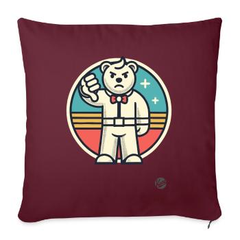 Schlechte Bewertung, Daumen runter Ablehnen Bär - Sofakissenbezug 45 x 45 cm - Burgunderrot - Vorne