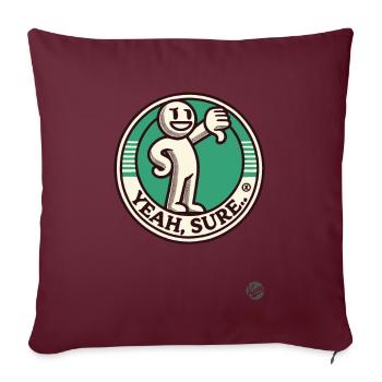 Retro Cartoon Daumen runter, sarkastisch, Ja klar! - Sofakissenbezug 45 x 45 cm - Burgunderrot - Vorne