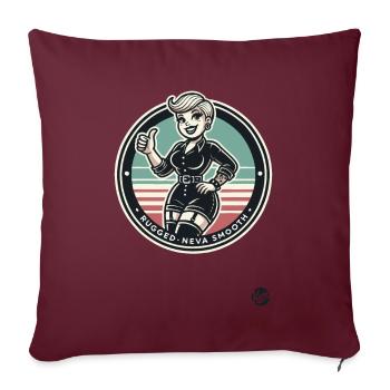 Fille Emo punk rugueuse et jamais lisse - Housse de coussin décorative 45 x 45 cm - bordeaux - Devant