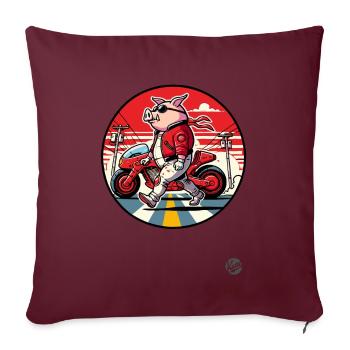Pigira - Le héros original de la bande dessinée cyber-bande dessinée japonaise - Housse de coussin décorative 45 x 45 cm - bordeaux - Devant