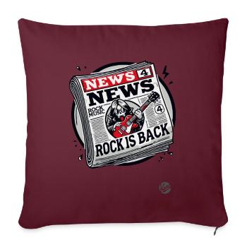 Faux journal : la musique rock est de retour - Housse de coussin décorative 45 x 45 cm - bordeaux - Devant