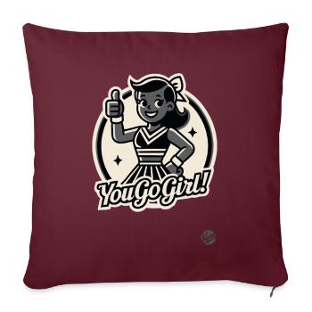 You Go Girl: Cheerleader Thumbs Up - Sofa pillowcase 17,3'' x 17,3'' (45 x 45 cm) - burgundy - Front