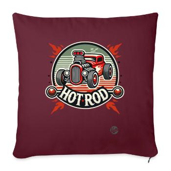 Voiture musclée Hot Rod enflammée - Housse de coussin décorative 45 x 45 cm - bordeaux - Devant