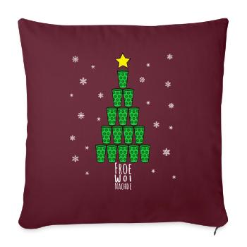 Weihnachtsbaum aus Dubbegläsern grün - Sofakissenbezug 45 x 45 cm - Burgunderrot - Vorne