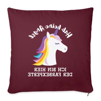 Friseur Geschenk Spiegelverkehrt Haar Farbexperte - Sofakissenbezug 45 x 45 cm - Burgunderrot - Vorne