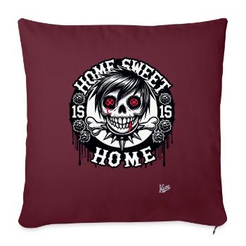 Sweet Home Emo Punk Skull - Sofa pillowcase 17,3'' x 17,3'' (45 x 45 cm) - burgundy - Front