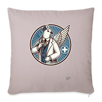 Dr. Taube – The Flying Doctor - Sofa pillowcase 17,3'' x 17,3'' (45 x 45 cm) - light taupe - Front