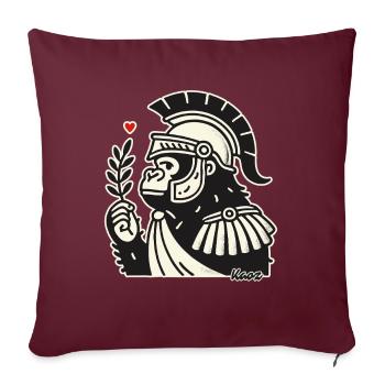 Gorille spartiate avec branche de laurier - Housse de coussin décorative 45 x 45 cm - bordeaux - Devant