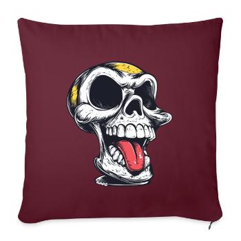 Skull with tongue – cheeky skull - Sofa pillowcase 17,3'' x 17,3'' (45 x 45 cm) - burgundy - Front