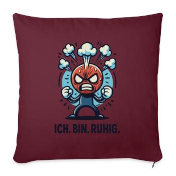 Wütender kleiner Mann steht unter Dampf - Sofakissenbezug 45 x 45 cm - Burgunderrot - Vorne