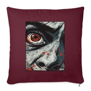 Intensives Auge im Comicstil - Sofakissenbezug 45 x 45 cm - Burgunderrot - Vorne